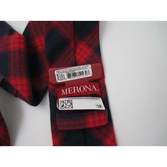 New W/ Tag Men's Merona Plaid Cotton/Polyester Neck Tie (T9) - Picture 4 of 5